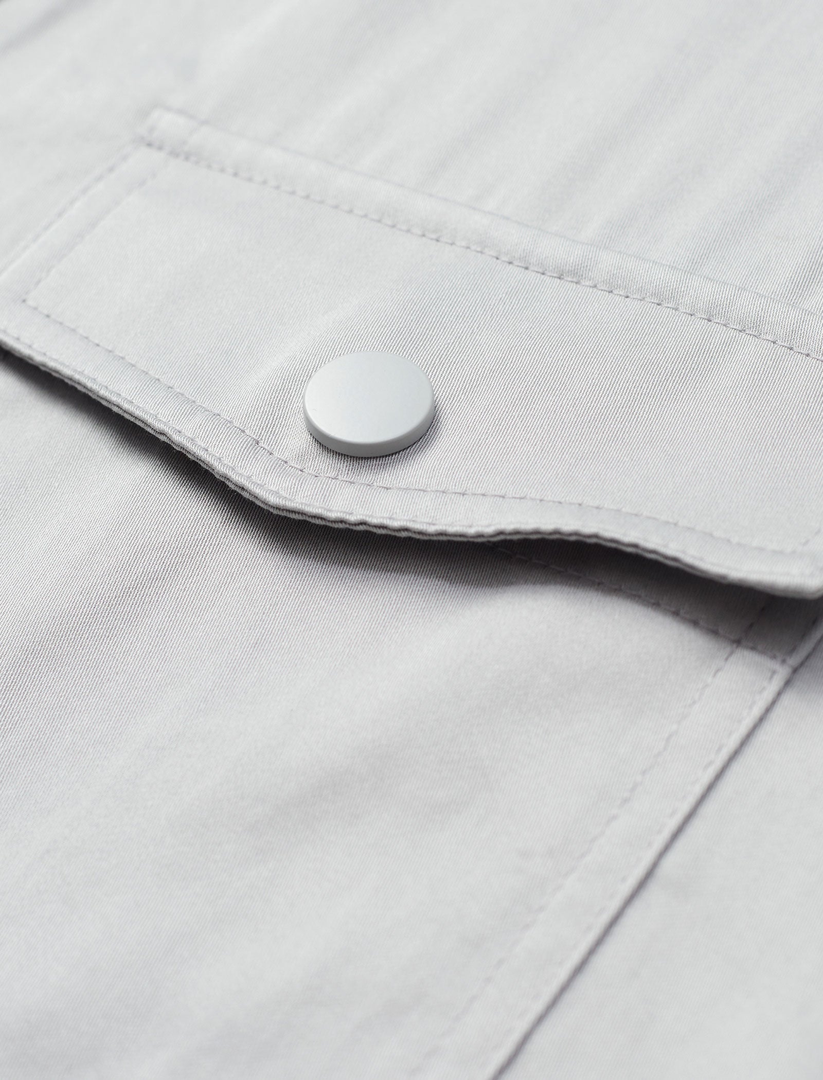 Gray Tencel Waist-Defining Mid-Length Shirt Cardigan