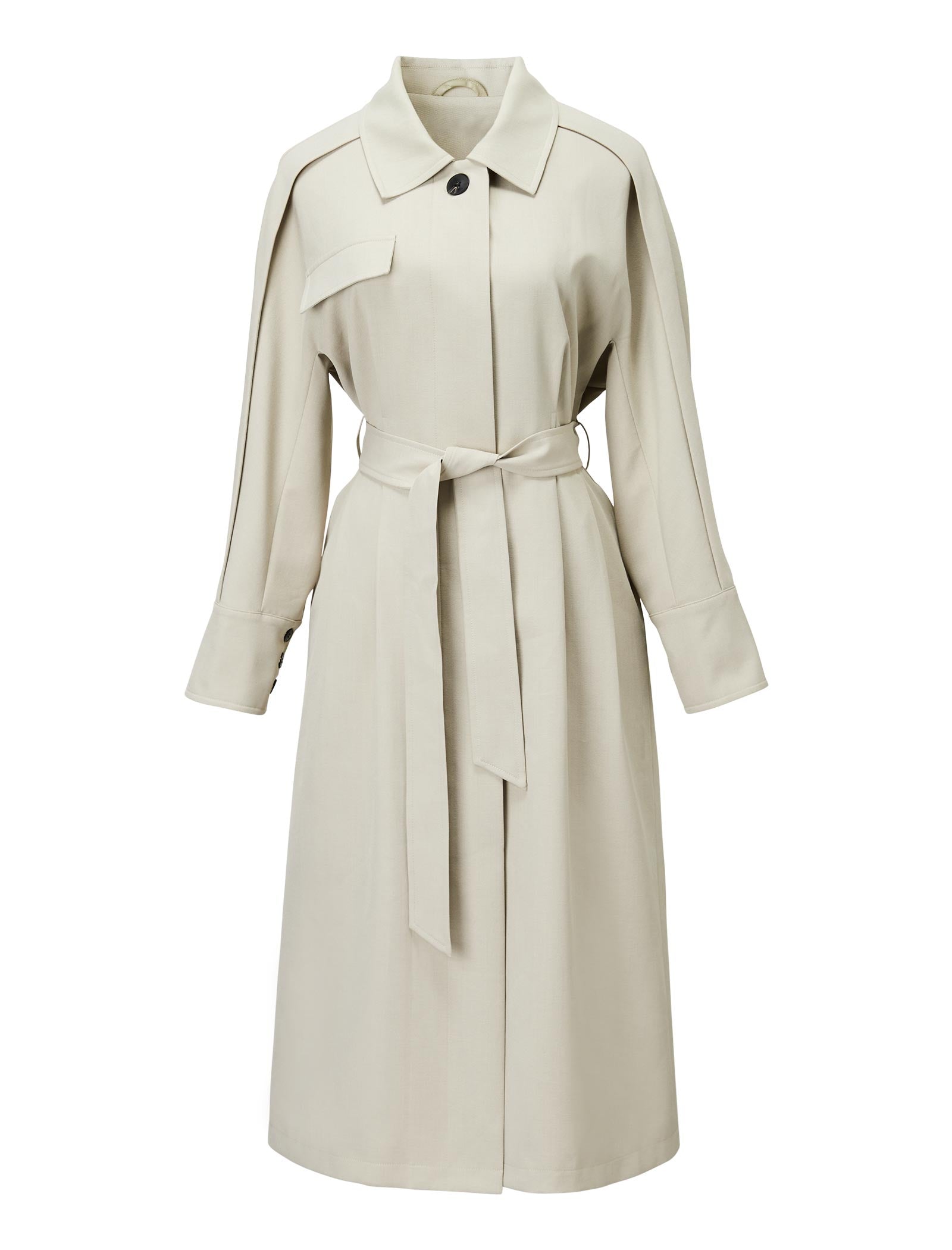 Lapel Mid-Length Classic Trench Coat